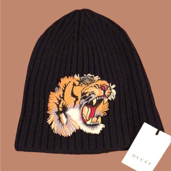 NWT Authentic GUCCI TIGER HEAD-EMBROIDERED Hat M - Picture 5 of 9